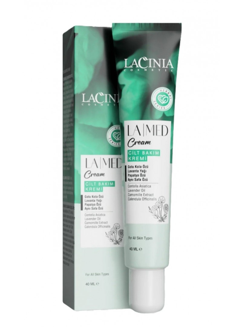 ,,Lacinia LA MED'' - veido odos priežiūros kremas, skirtas visų tipų odai. 40ml. Intensyviai maitina ir drėkina odą, skatina jos regeneraciją ir suteikia švelnumo. ,,Lacinia LA MED'' - veido odos priežiūros kremas, skirtas visų tipų odai. 40ml. Intensyviai maitina ir drėkina odą, skatina jos regeneraciją ir suteikia švelnumo.