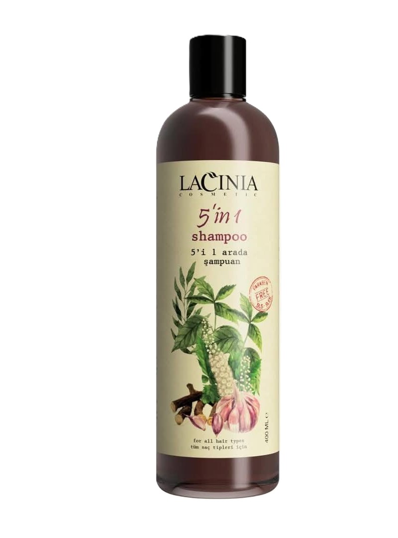 LACINIA šampūnas 5 in 1. Šampūnas maitina plaukų folikolus juodųjų šeivamedžių ekstraktu su dilgėlių šaknų ekstraktu, padeda sumažinti plaukų slinkimą ir sustiprina plauką nuo šaknų iki galiukų. 400ml. BE PARABENŲ. LACINIA šampūnas 5 in 1. Šampūnas maitina plaukų folikolus juodųjų šeivamedžių ekstraktu su dilgėlių šaknų ekstraktu, padeda sumažinti plaukų slinkimą ir sustiprina plauką nuo šaknų iki galiukų. 400ml. BE PARABENŲ.