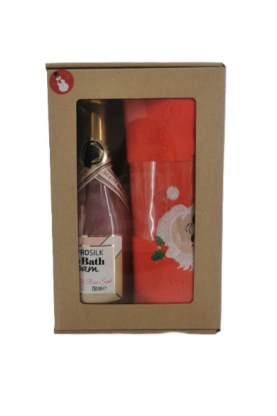 Dovanų rinkinys rankšluostis 70*140 ir dušo gelis 750 ml.