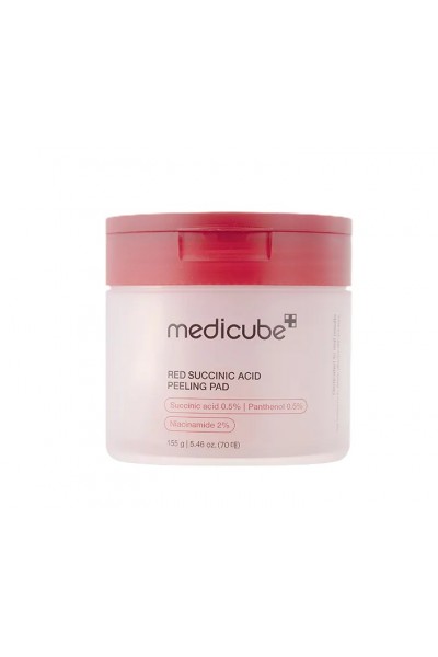 Medicube Red Succinic Acid Peeling Pad šveičiamieji veido padeliai, 70 vnt. / 155 g