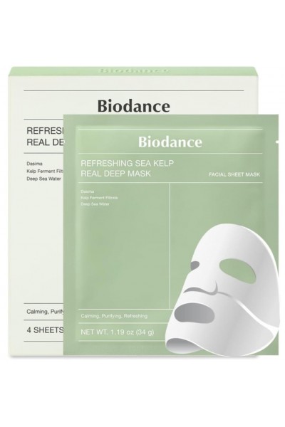 Biodance Refreshing Sea Kelp Real Deep Mask veido kaukė, 4vnt.